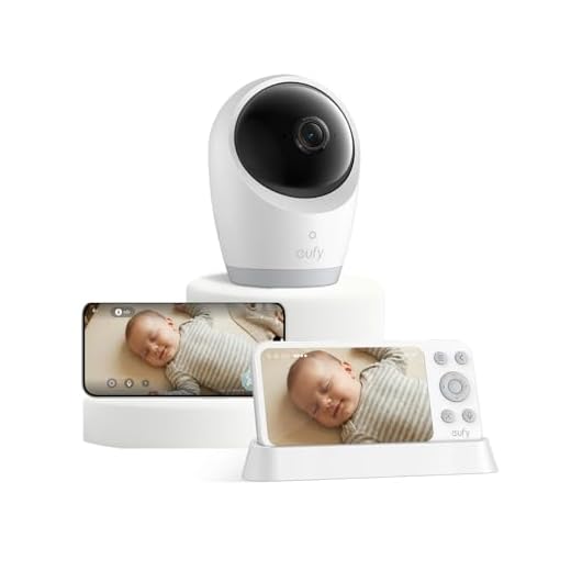eufy Security E21 Baby Monitor with 4K UHD Camera, 5'' 720p Screen, Pan-Tilt and 8× Zoom, Dual Wi-Fi/Local Connection, 24/7 App Recording, Portable Built-in Battery-Powered Camera, ANR