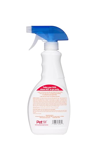 PET YOUR PET Dog Potty Training Spray No Pee No Poop, 16 Fl Oz, Non Toxic Spray for Dogs Only, Natural Pee Deterrent, Prevents Urine Marking and Pooping, Indoor Outdoor House Training Aid