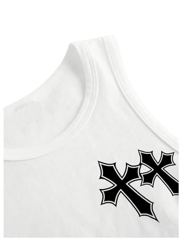 Women's Graphic Pattern Round Neck Vest Slim Fit Pullover Sleeveless Casual Crop Tank Top4