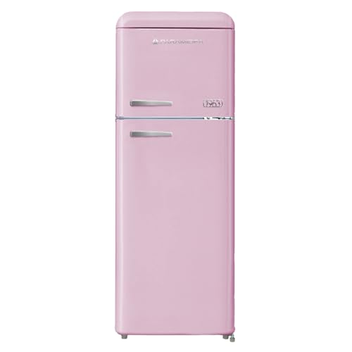 PYRAMIDEA Réfrigérateur Vintage Coloré Rose Satiné Double porte Ventilé 240 L Bruts (206 L Nets) MAMBO2402P