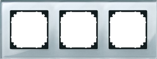 Preisvergleich Produktbild Merten 489360 M-PLAN-Echtglasrahmen, 3fach, Diamantsilber