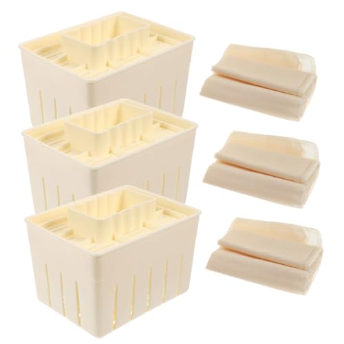 Mikinona 3sets Homemade Tofu Mold Tofu Pressing Tool for Bean Curd Making Includes Cloths Kitchen Essential for Home Cooks