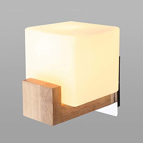 Applique murale moderne en bois et verre, luminaire intérieur haut de gamme