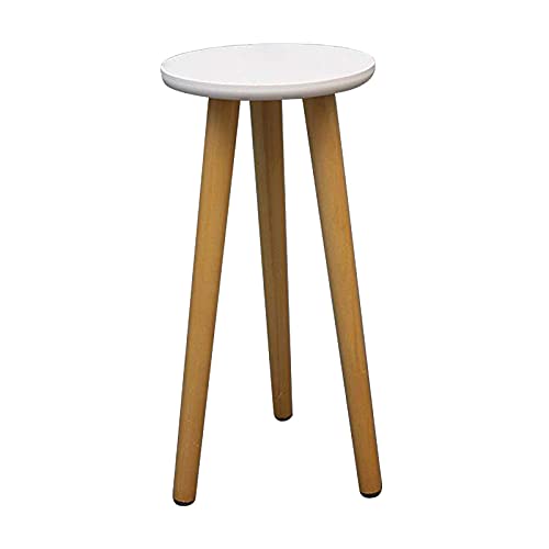 MCDSAJ Soporte de madera para plantas de mesa auxiliar redonda pequeña, soporte alto para plantas de interior, soporte de madera para macetas, decoración moderna del hogar