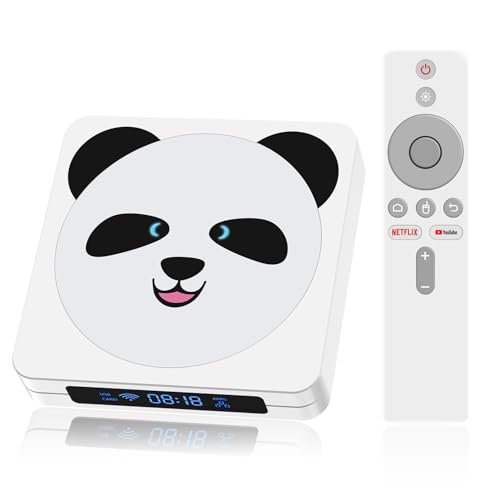 Puersit Android TV Box, Android 12.0 Smart TV Box Soporta 4K Ultra HD, Diseño Panda TV Box X98 MAX+, Nueva Actualización Allwinner H618 Quad-core ARM Cortex A53, 2GB RAM 16GB ROM con WiFi Dual 2.4G/5G
