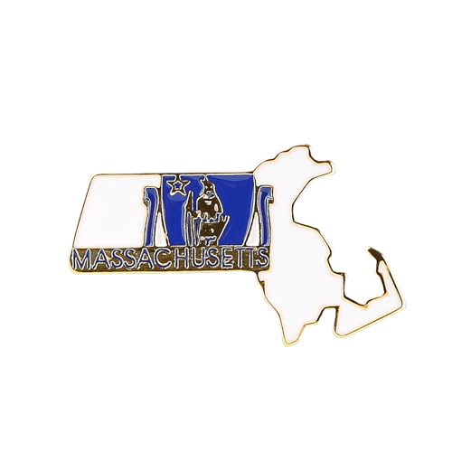 Image of State Shaped Map Lapel Metal Pin Enamel Brooch Keepsake Beautifully Designed for Backpack Hat
