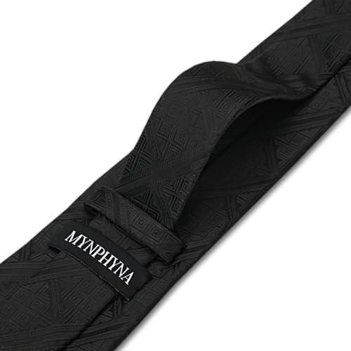 Image of Men's Tie Set with Pocket Square, Cufflinks and Gift Box | 100% microfiber; tie 59 x 3.15 in; square 10 x 10 in; gift box included