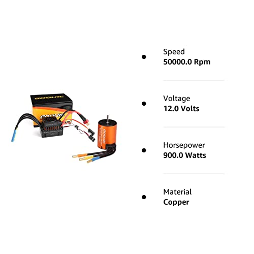 Goolrc Brushless Motor Waterproof 3650 4300Kv Upgrade Brushless Motor With 60A Esc Combo Set For 1/10 Rc Car Truck #TOP7