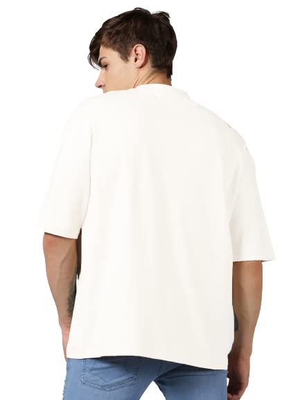 Image of URGEAR Men's Cotton Printed Drop Shoulder - Hip Hop - Down Shoulder- Baggy Loose fit- Stylish Oversized t Shirts for Men