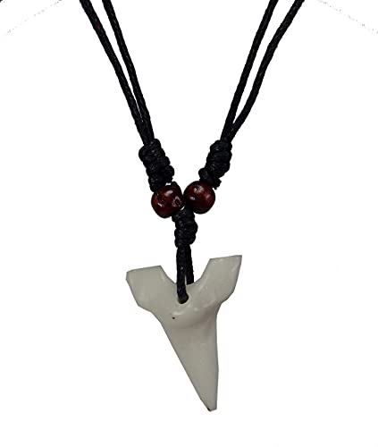 Shark Necklace - Shark Tooth Necklace Adjustable Surfer Necklace - Resin Tooth