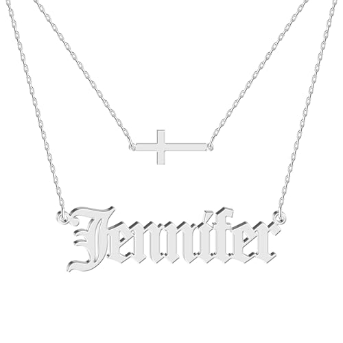 Image of Custom Name Necklace - 925 Sterling Silver & 316 Stainless Steel, 14 Fonts & Multi-Language Options, 4 Colors, 5 Chain Styles, Personalized Gift with Premium Box