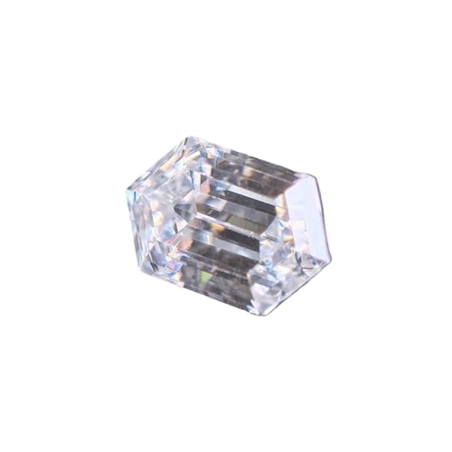 Pierre moissanite hexagonale longue éclat unique pour création de bagues haute joaillerie