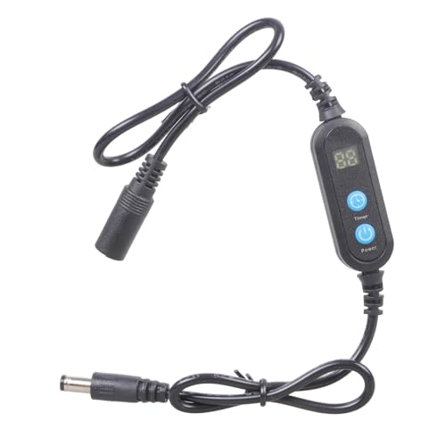 Montesy Cable de alimentación de 5,5 x 2,5 mm, 5 V-24 V con pantalla digital, sincronización modificable de 1 a 24 horas para ventilador, lámpara LED, admiradores, compresores, acuarios