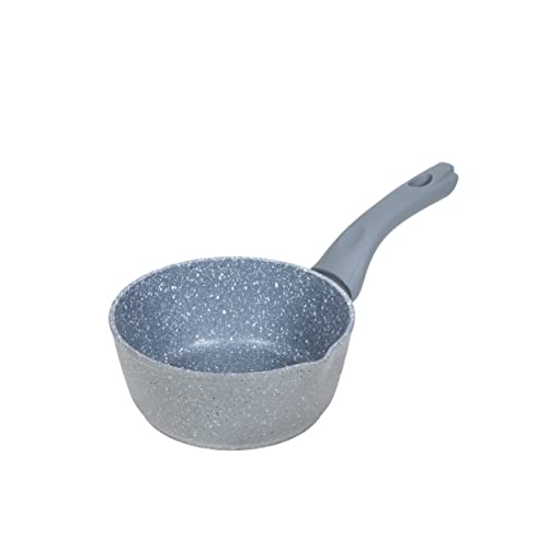 Blackmoor 66129 Classic - Sartén para leche de 16 cm, revestimiento antiadherente, mango de tacto frío, con borde de vertido único, apto para cocinas de inducción, gas y eléctricas, color gris