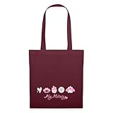 Spreadshirt My Melody Mit Flat Und Gebäckstücken Stoffbeutel, One size, Burgunderrot