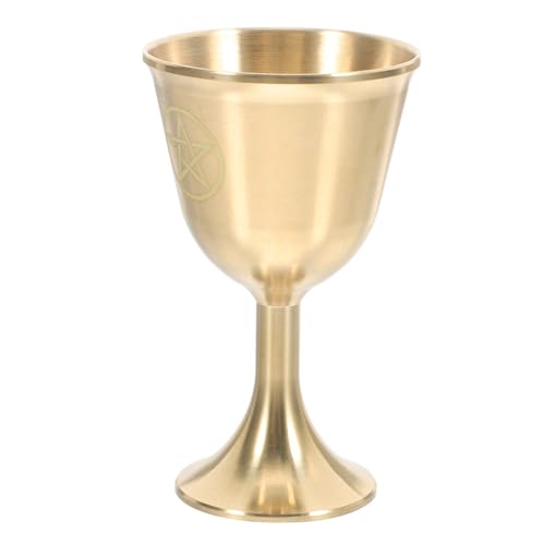 ABOOFAN Copa De Latón Pentagrama Copa De Altar Vintage De Latón Para Ceremonias Paganas Rituales Espirituales y Prácticas Wiccan