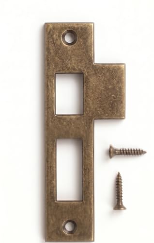 4-1/2"" Antique Brass Door Strike Plate Latch for Mortise, Antique,