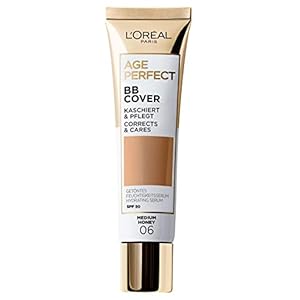 L’Oreal Paris Age Perfect BB Cream 06 Medium Honey, light-weight, Infused with hydrating serum, Vitamin B3, SPF 50