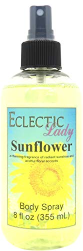 Eclectic Lady Sunflower Body Spray, Double Strength, 8 ounces, Body Mist for Women with Clean, Light & Gentle Fragrance, Cologne with Soft, Subtle Aroma For Daily Use