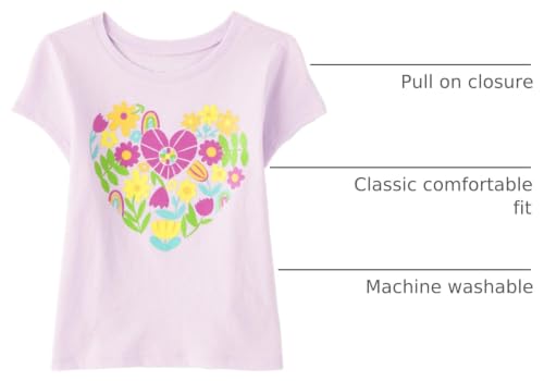 Image of The Children's Place Girls' Basic Short Sleeve Layering Tee