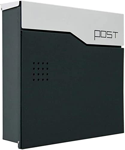 Buzón de Pared Correo,Buzón clásico montado en la pared para exteriores, buzón con cerradura, buzón postal impermeable, casas, puerta principal, oficina, caja fuerte para entrega de paquetes, gris (gr