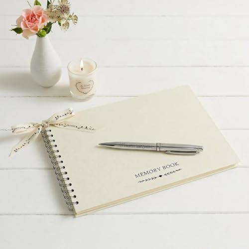 ANGEL & DOVE 'Memories Last Forever' Ballpoint Pen for Funeral Guest Book - Polished Chrome Metal Pen, Velvet Pouch by ANGEL & DOVE - Image 6