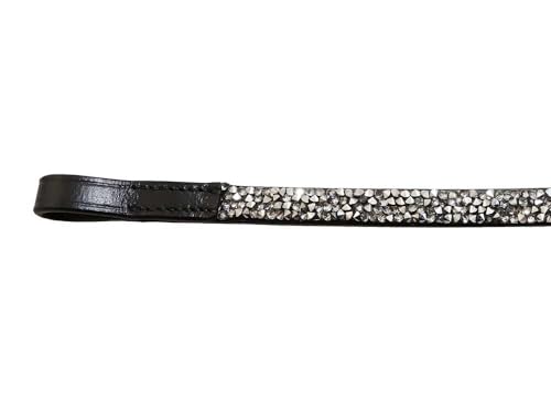 Grewal Equestrian Metallic Bedazzled Browband (Straight, Black, Full)