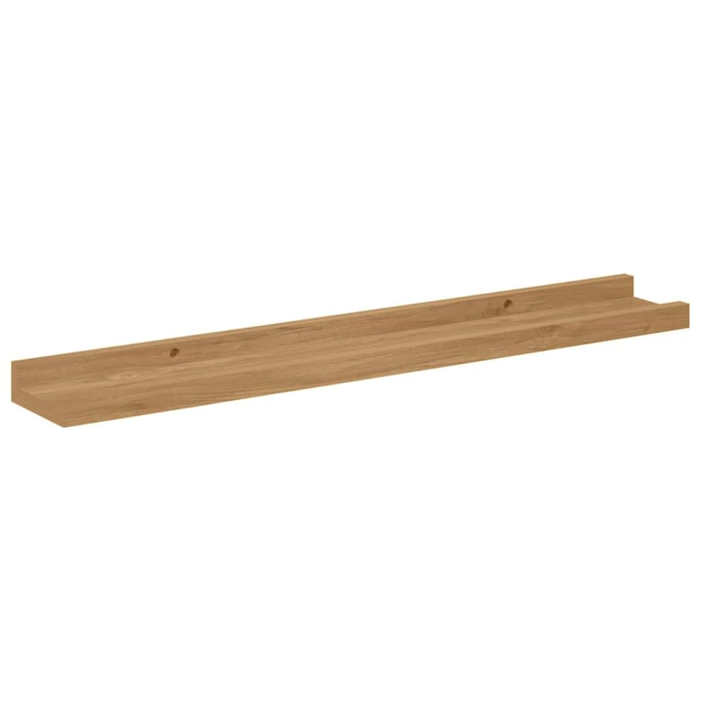 Zestaw regałów ściennych, 2 sztuki, brązowy materiał drewnopochodny, 60 x 9 x 3 cm, uniwersalne wiszące półki do salonu, sypialni, biura