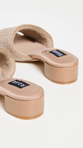 R0AM Women's Raffia Square Block Heels4