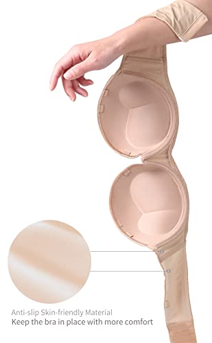 Image of SEA BBOT Push Up Strapless Bra for Women Anti-Slip Padded Multiway Bra