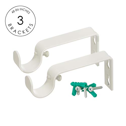Ivilon Adjustable Window Curtain Rod - Heavy-Duty, Ideal for Living Room, Bedroom - Easy Install, Ivory 48-86 Inch