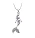 Andyle Fairytale Mermaid Crystal Pink Silver Tone Necklace for Girls and Teens (Colorful)