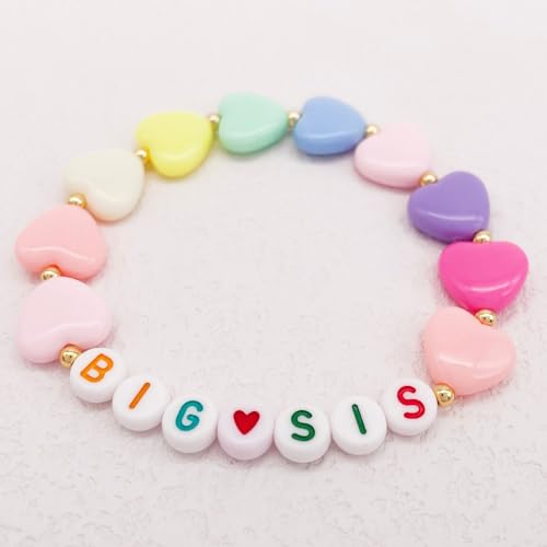 Image of Fuqimanman2020 Big Sister Bracelet Colorful Little Sister Bracelet Letter Beads Bracelet for Sister Jewelry Gift
