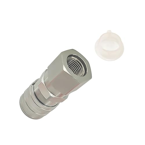 Image of Replacement for CAT 153-2994 Hydraulic Quick Connect Coupler, Flat Face Female Heavy-Duty Carbon Steel Coupling Fittings with Dust Cap-1 /2 inchbody size 5 /8 inchSAE