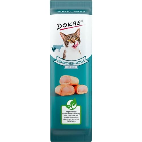 Dokas Hühnchen-Rolle mit Rind - leckerer Katzensnack für zwischendurch - 10 x 10g