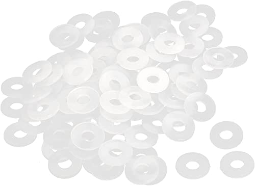 TOP-VIGOR 500Pcs M4 Clear Nylon Flat Washers, 8mm OD 4mm ID 1mm Thickness for Faucet Pipe Screws Washer Spacers Valve Replacement