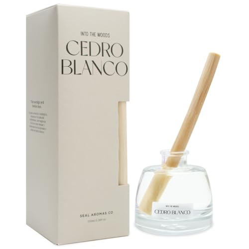 SEAL AROMAS - Mikado In To The Woods [ Cedro Blanco ] Natural 100ml | con 1 Palo de Bambú, para Cuartos - Hogares - Oficinas - Restaurantes - Boutique - Ducha - Casa.