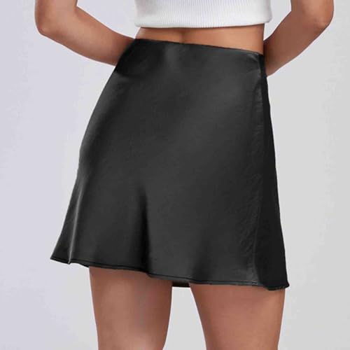 Mini Satin Skirts for Women Smooth Soft Comfy Bodycon Skirt Party Night Club Beach Vacation A-Line Short Skirt4