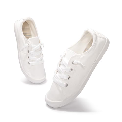 Womens Slip On Shoes, Canvas Boat Loafer Shoes with Low Top, Casual Fashion Sneakers for Women Walking with Non Slip Rubber Outsole3