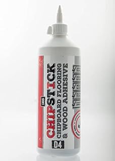 Chipstick D4 PU Foaming Chipboard Flooring Glue - High Performance Expanding Wood Adhesive - 1KG. Single Bottle. Used for Laying Chipboard floorboards and Laying Stairs.
