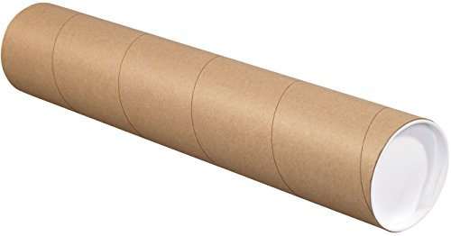 Envelopes.com 2 x 12 Mailing Tubes - Brown Kraft (50 Qty.)
