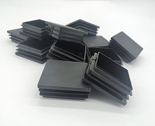 2 Inch Square Plastic Plug HOMEKNOBS Tubing Plug Cap(50mm x 50mm) 12Pcs Tubing Post End Cap Chair Glide Insert Finishing Plug Black