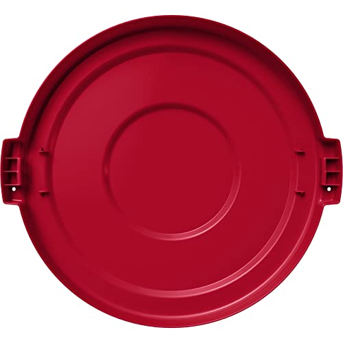 Image of SPARTA Bronco Lid for 32 Gal. Trash Can, Durable, Food-Safe, NSF and HACCP-Compliant, Lid for Commercial Use (Container Sold Separately - Fits Bronco Only), Polyethylene, 32 Gallon, Red (Pack of 4)