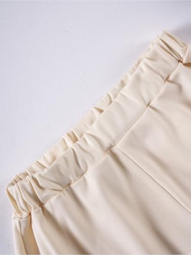 Girls Summer Casual Outfit Workout Running Quick Dry Sweatsuits 2 Piece Solid Color T-shirts And Shorts Set Beige 3-4 Years4