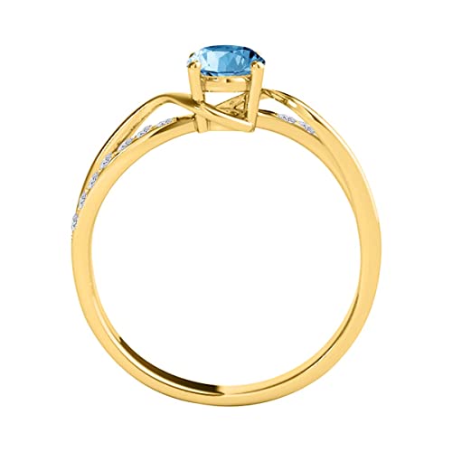 MauliJewels 1.40 Carat Oval Blue Topaz and Diamond Engagement Ring for Women, 14K Solid Gold Wedding Jewelry Gift4
