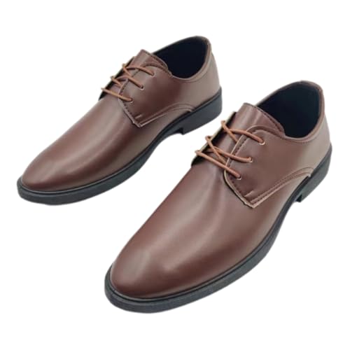 Mens British Casual Business Formal Oxford Shoes for Men Business Wedding Suit Tuxedo Dress Shoes ，Slip-ON, Black and Brown