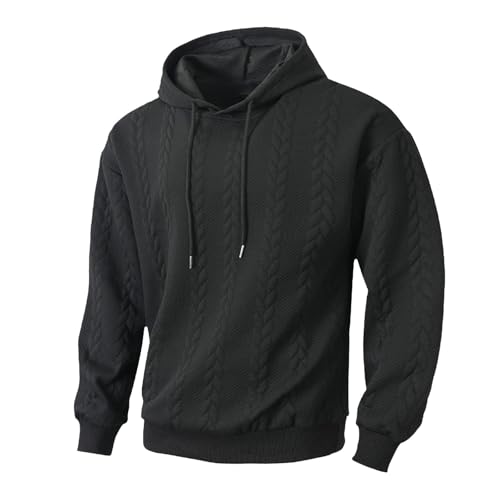 Ropa deportiva hombre: sudadera con capucha informal en color negro y talla XL