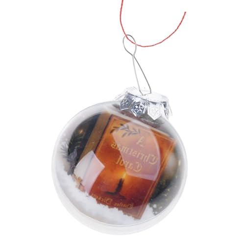 Dcaknri Ornamento da Appendere per Festival Decorazioni per Libri in Miniatura in Acrilico Trasparente per Le Vacanze Natalizie con Facile Installazione per Interni Natale Confezione Regalo Fai da Te