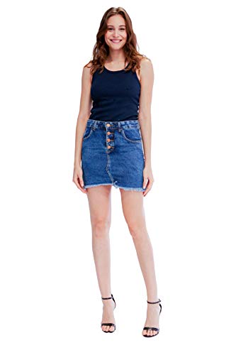Saia Jeans, Zune Denim, Feminino, Indigo, 38