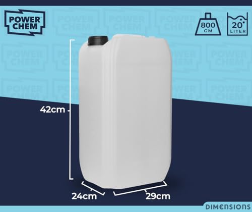 2 x 20L JERRY CAN - UN Approved Stackable Bottle Container + 61mm Tamper Evident Cap | Perfect for Storage of Water Liquids